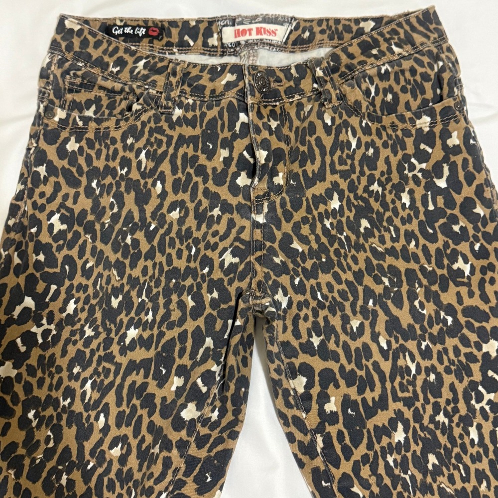 Hot Kiss Leopard Print Skinny Jeans Womens Tan Black Animal‎ Pattern HP456077D